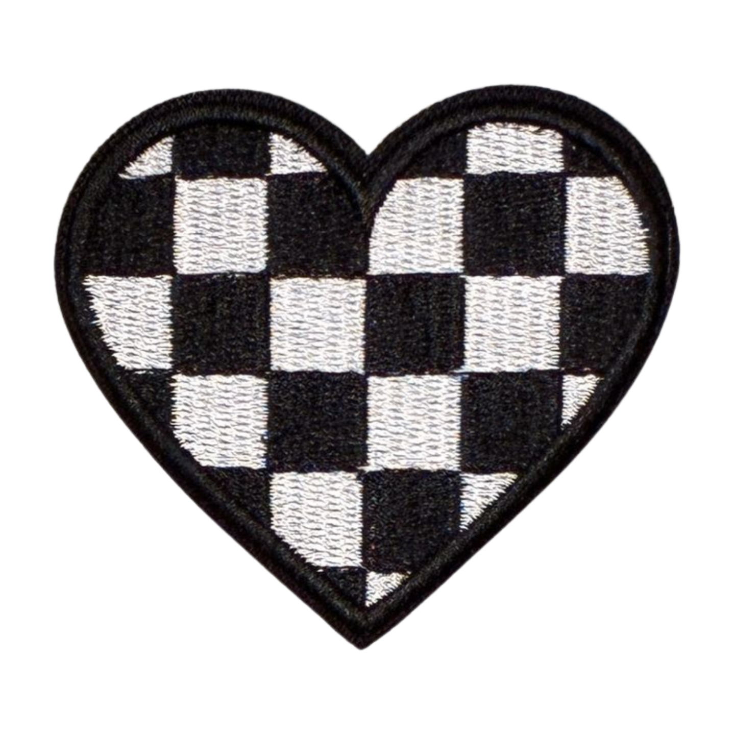 Black and White Checkered Heart