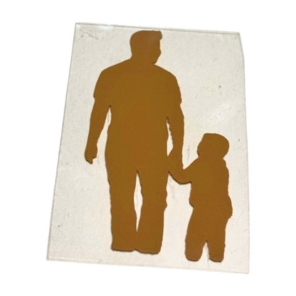 Dad and Son Silhouette Soft Foam Heat Transfer Vinyl