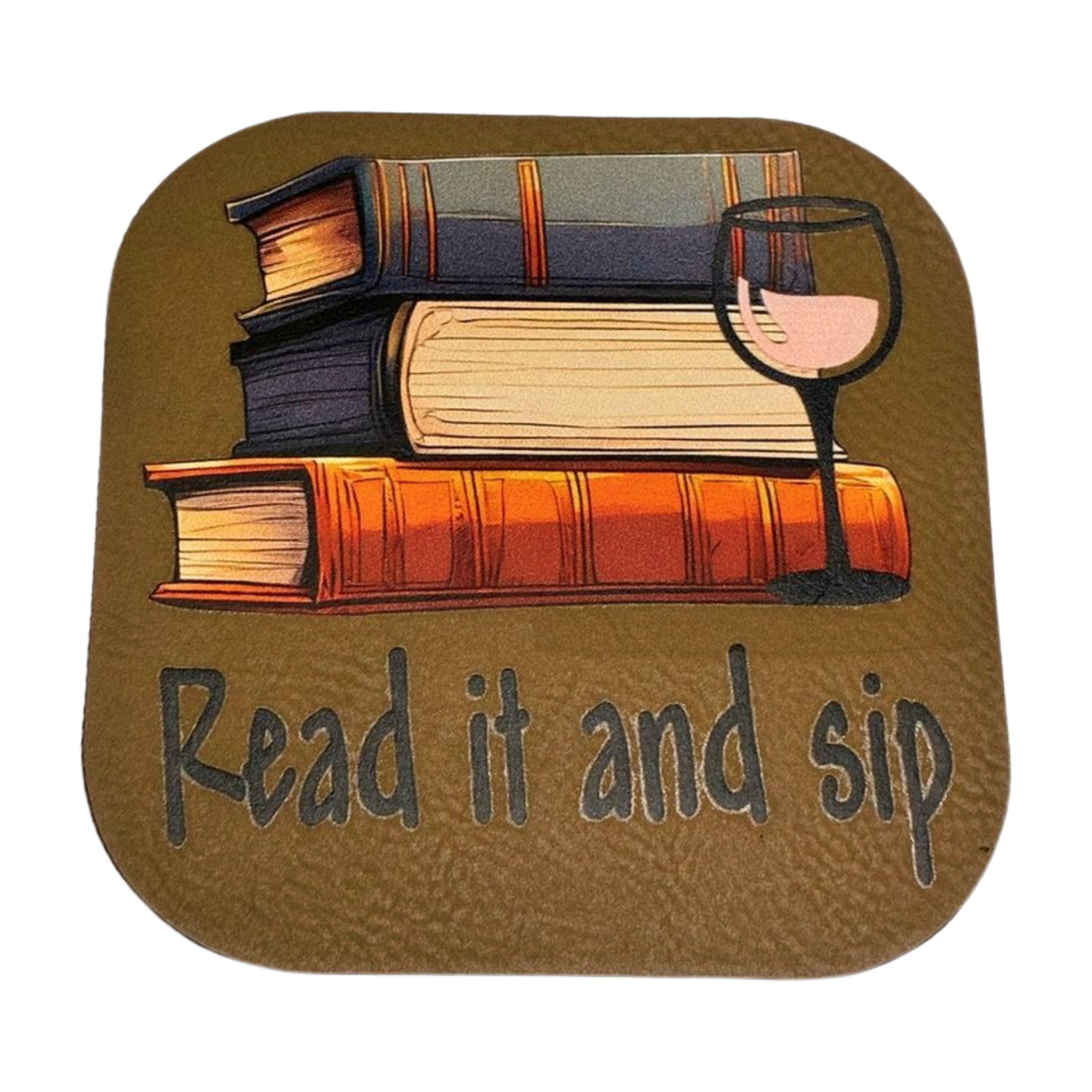 Books and Wine Leatherette Direct to Film Transfer