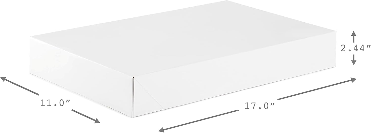 White rectangular object with dimensions labeled on a white background