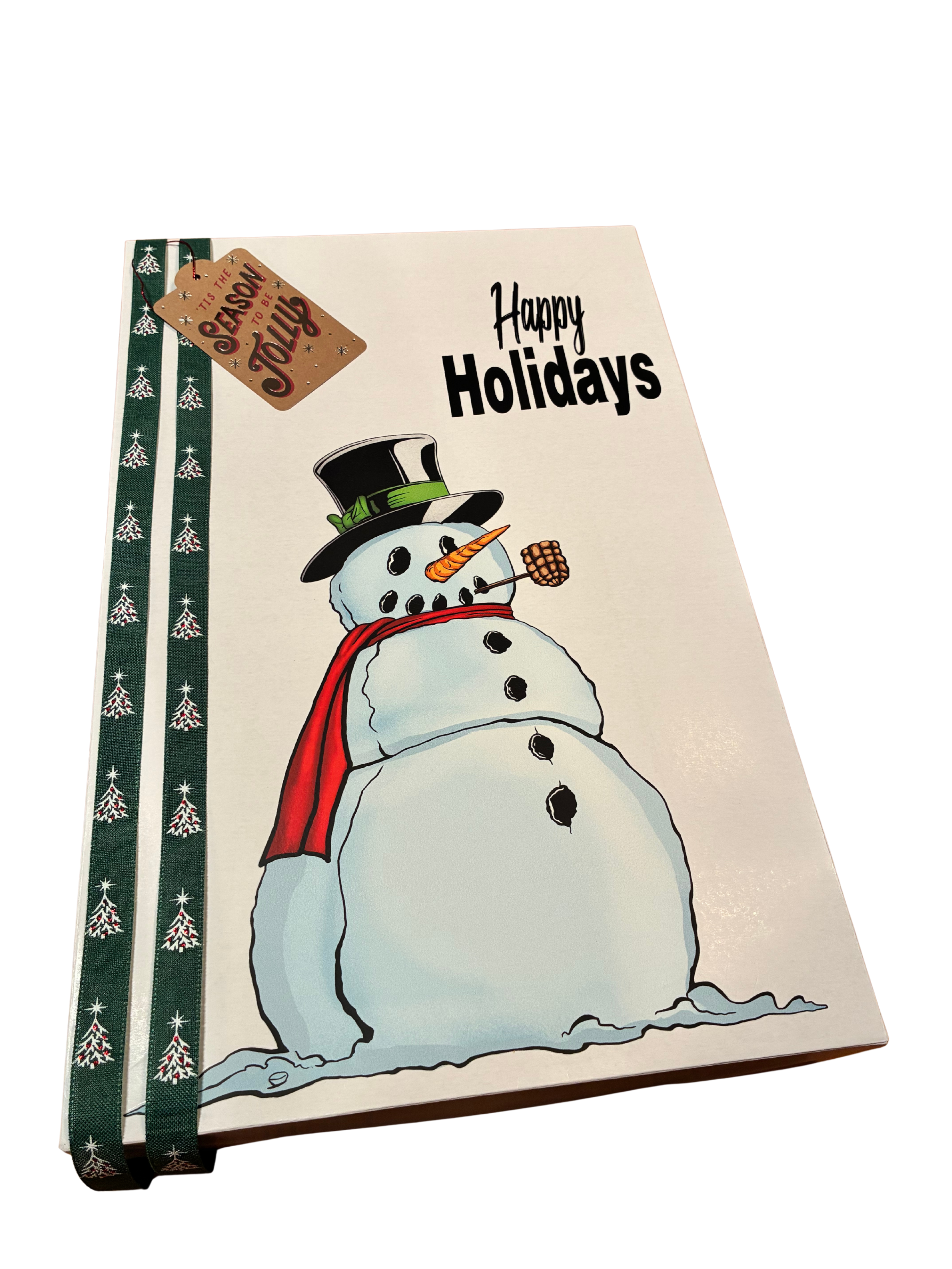 Snowman Gift Box with ribbon and gift tag